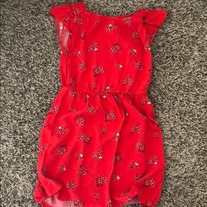OLD NAVY KIDS RED FLOWER DRESS SIZE 7-8
